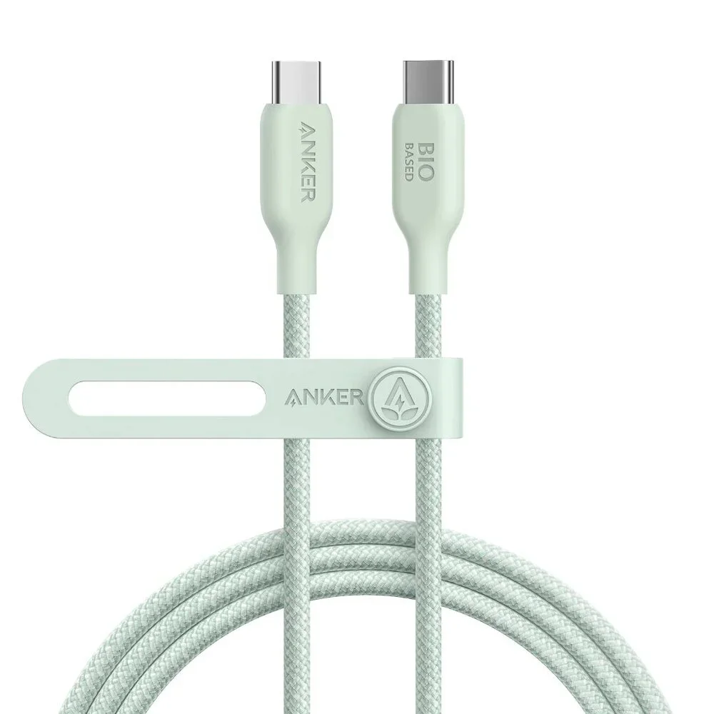 Anker 543 USB-C to USB-C Cable 6ft (Bio-Braided), Buds Green - 240W / NIB